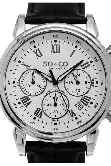 SO&CO New York Черен часовник Monticello с хронограф Мъже