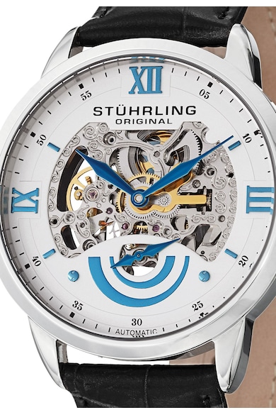 Stuhrling Ceas automatic negru cu argintiu Executive Barbati