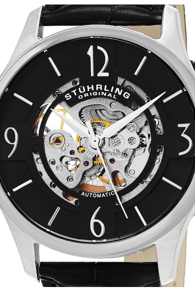 Stuhrling Ceas automatic negru cu argintiu Barbati