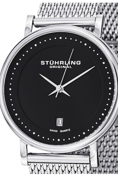 Stuhrling Ceas negru cu argintiu Casatorra Elite Barbati