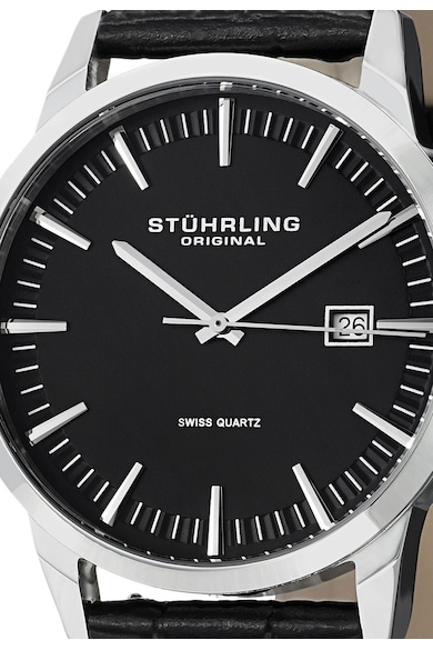 Stuhrling Черен часовник Ascot с допълнителна каишка Мъже