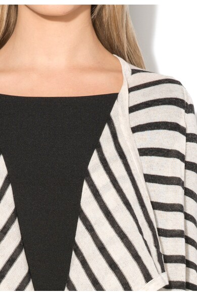 Vero Moda Cardigan asimetric alb unt cu negru in dungi Altha Femei