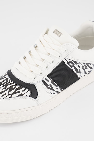 DKNY Pantofi sport din piele si material textil cu imprimeu logo Femei