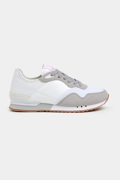 Pantofi sport cu aplicatii de paiete - Alb/Gri