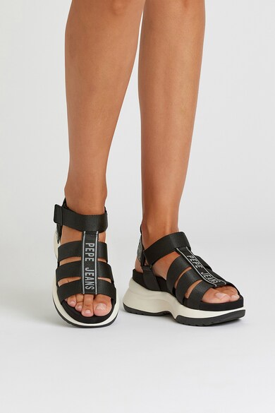 Pepe Jeans London Sandale demi-wedge cu velcro Femei