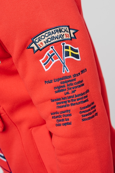 Geographical Norway Gymclass kapucnis pulóver rövid cipzáros hasítékkal és hímzett logóval férfi