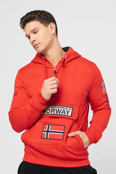 Geographical Norway Худи Gymclass с къс цип и бродирано лого Мъже