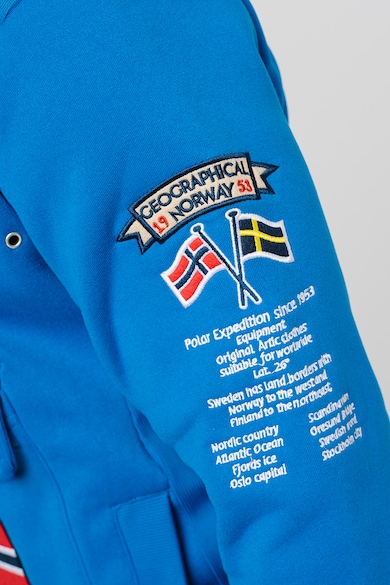 Geographical Norway Gymclass kapucnis pulóver rövid cipzáros hasítékkal és hímzett logóval férfi