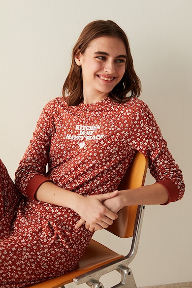Penti Bluza de pijama cu imprimeu logo Femei