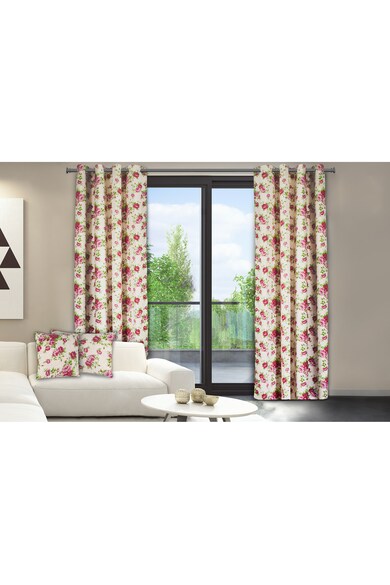 Heinner Home Set 2 draperii  140x270 cm, bumbac, Model flori Roz Barbati