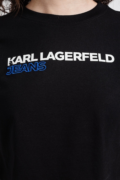 KARL LAGERFELD JEANS Къса блуза от органичен памук с лого Жени