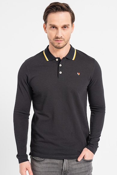 Bluza polo cu detalii contrastante Luwin - Galben/Negru stins