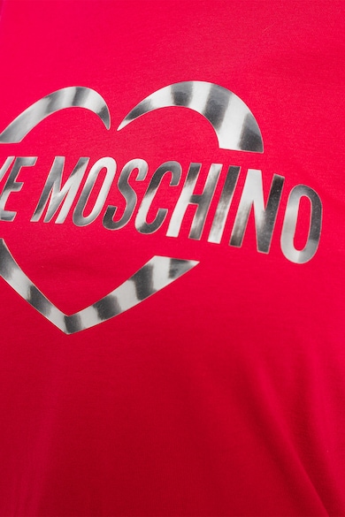 Love Moschino Kerek nyakú logós pamutpóló női