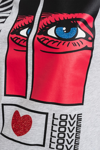 Love Moschino Тениска с лого и овално деколте Жени