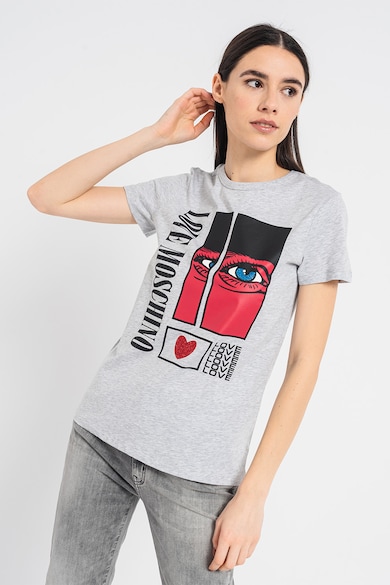 Love Moschino Тениска с лого и овално деколте Жени