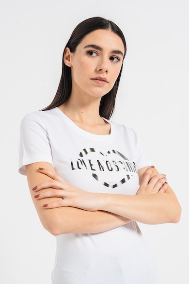 Love Moschino Тениска с овално деколте и лого Жени