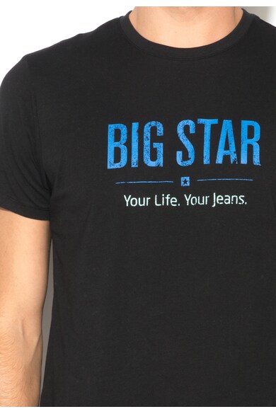 Big Star Tricou negru cu imprimeu text Bruno Barbati