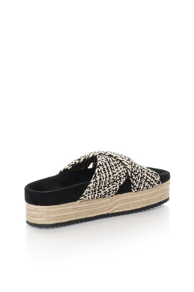 Pepe Jeans London Papuci flatform alb prafuit cu negru Rodeo Femei