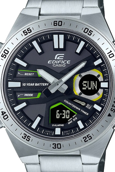 Casio Часовник от неръждаема стомана с аналогов и електронен циферблат Мъже