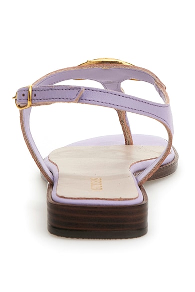GUESS Sandale de piele cu bareta separatoare si aplicatie metalica cu logo Femei