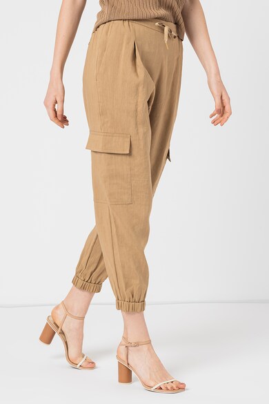 Marella Pantaloni cargo crop din amestec de in Casta Femei