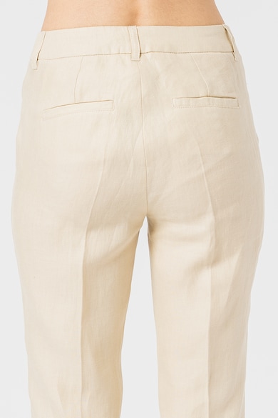 Marella Pantaloni crop din in cu slituri laterale Garbata Femei