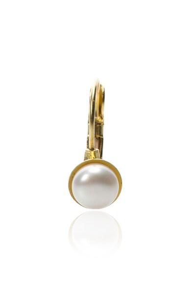 Perles Addict Cercei aurii cu perle albe Femei