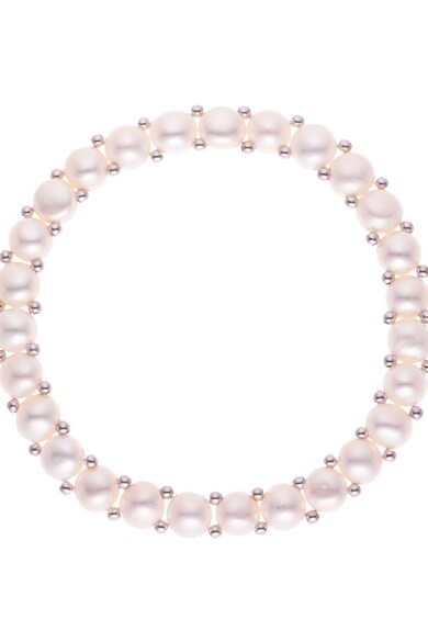 Perles Addict Bratara elastica alba din perle Femei