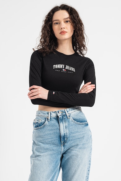 Tommy Jeans Bluza crop din bumbac organic cu imprimeu logo Essential Femei