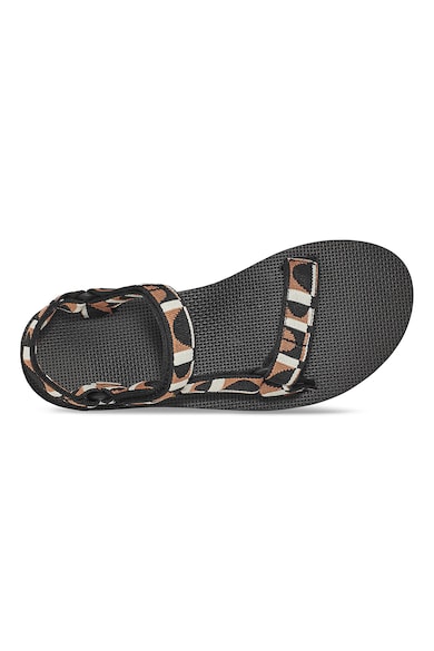 Teva Sandale din material textil cu inchidere velcro, Maro, Alb murdar, Negru, Femei