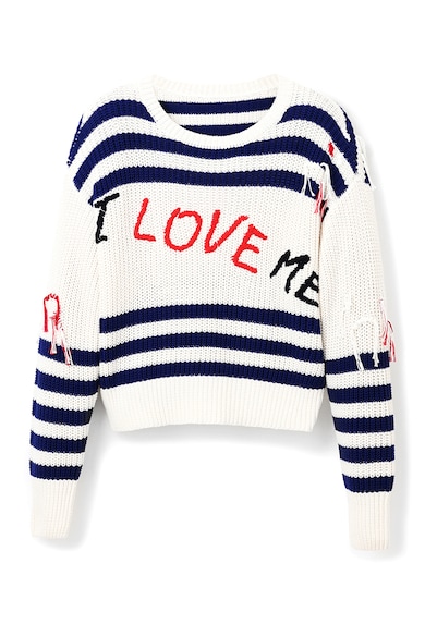 DESIGUAL Пуловер с десен с надпис Жени