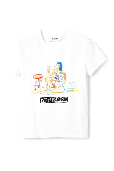DESIGUAL Tricou din amestec de bumbac cu imprimeu grafic Femei