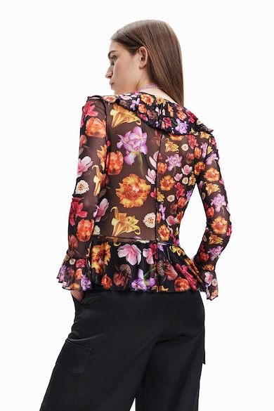 DESIGUAL Bluza crop cu model floral Femei