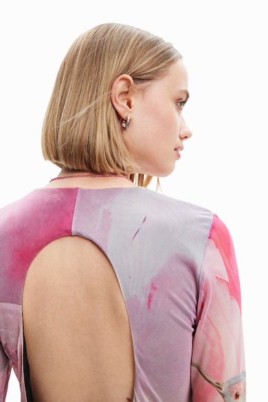 DESIGUAL Rochie semi-trasparenta cu decupaj pe spate Femei