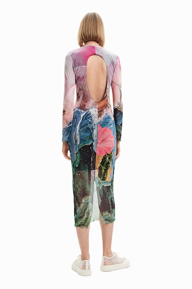 DESIGUAL Rochie semi-trasparenta cu decupaj pe spate Femei