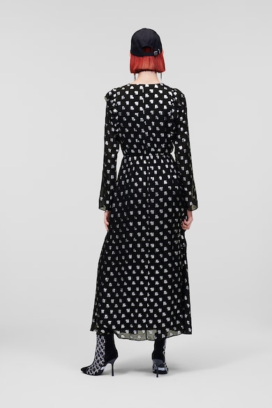 Karl Lagerfeld Разкроена миди рокля на лога Жени
