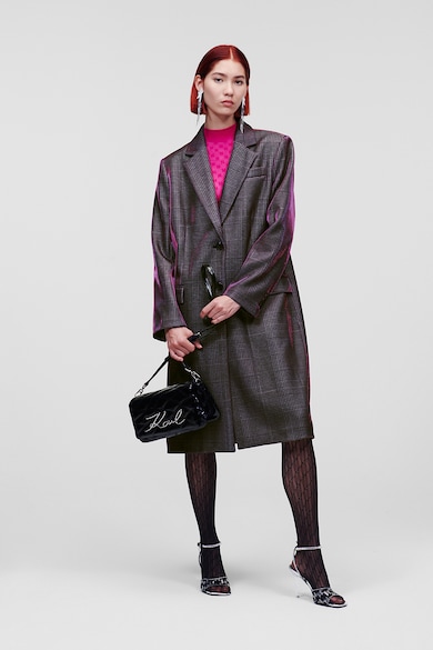 Karl Lagerfeld Hosszú kabát hajtókás gallérral női