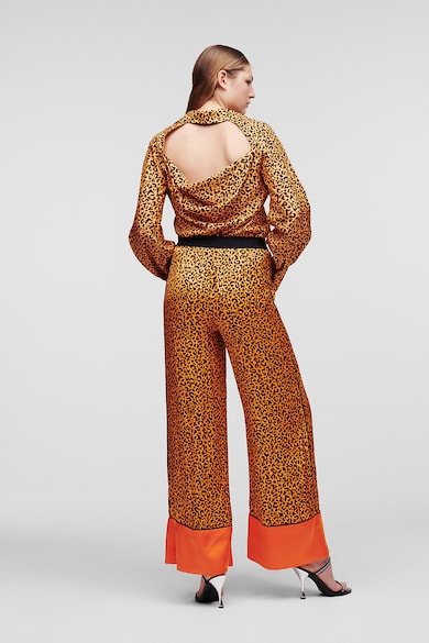 Karl Lagerfeld Панталон с широк крачол и животинска шарка Жени