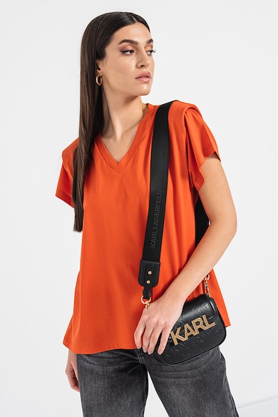 Karl Lagerfeld V-nyakú pamutpóló női