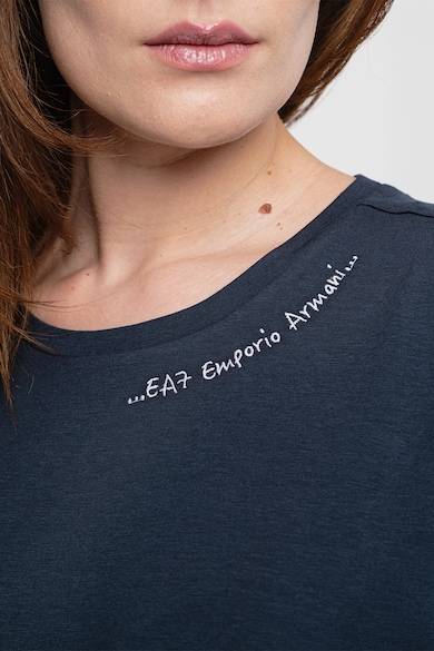 EA7 Bő fazonú póló hímzett logós részlettel női