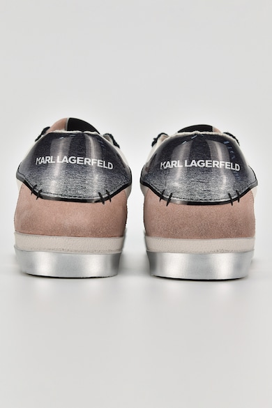 Karl Lagerfeld Bőr és nyersbőr sneaker logós foltrátéttel női