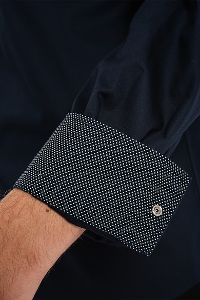Karl Lagerfeld Памучна риза с остра яка Мъже