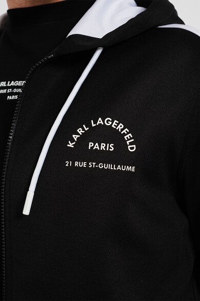 Karl Lagerfeld Cipzáros pamuttartalmú pulóver kapucnival férfi