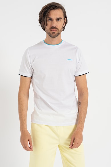 Karl Lagerfeld Тениска с овално деколте и контрастен подгъв Мъже