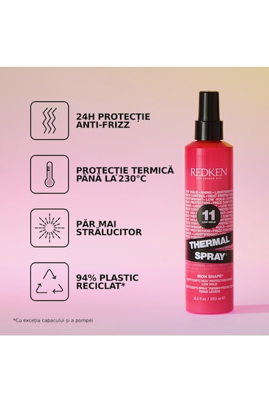 Redken Spray pentru par  Thermal Spray 11, ofera protectie termica pana la 230 C, adauga stralucire parului, efect anti-frizz, 250 ml Femei