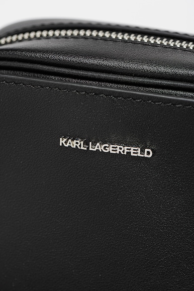 Karl Lagerfeld Geanta crossbody de piele cu aplicatie logo Ikonik Femei
