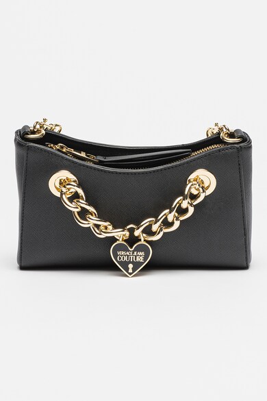 Geanta din piele ecologica cu bareta de umar si detaliu din lant ...