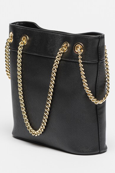 Geanta din piele ecologica cu bareta de umar si detaliu din lant ...