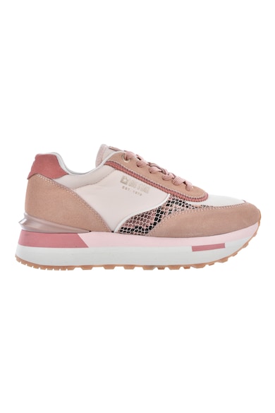 Pantofi sport flatform colorblock - Roz prafuit