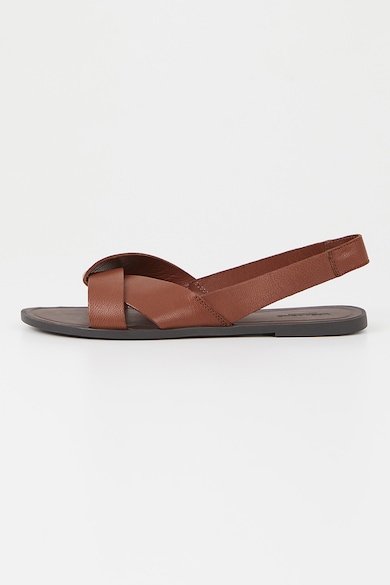 Sandale slingback de piele - Maro